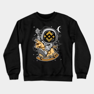 Astronaut Horse Binance BNB Coin To The Moon Crypto Token Cryptocurrency Blockchain Wallet Birthday Gift For Men Women Kids Crewneck Sweatshirt